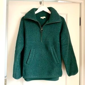 Madewell Green Fleece/Sherpa Pullover